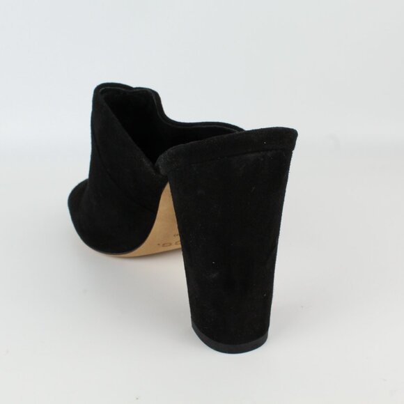 NEW Vince Heath Black Suede Block Heel Mules | Cross Strap Slide Sandals - Picture 11 of 12